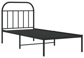 Giroletto con testiera in metallo nero 90x200 cm
