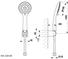 KFA Armatura 841-220-81 - Set da doccia MOZA opaco nero