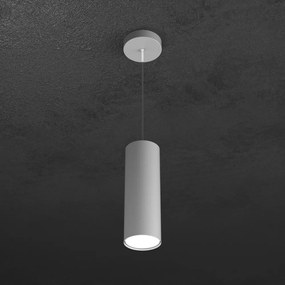 Sospensione Moderna Cilindrica Shape Metallo Grigio 1 Luce Gx53 25Cm