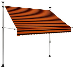 Tenda da Sole Retrattile Manuale 200 cm Arancione e Marrone