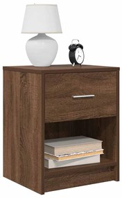 Comodini 2 Pz Con Cassetto Rovere Marrone 40x34x50 Cm /