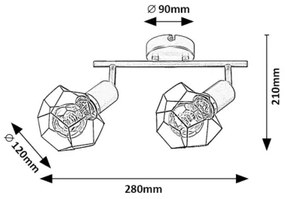Rabalux 71066 - Faretto FRAN 2xE27/40W/230V nero