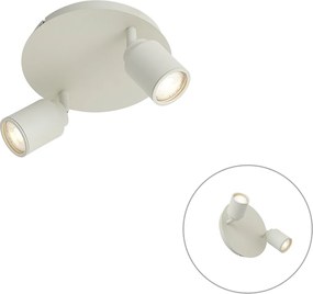 Faretto da bagno moderno beige 2 luci IP44 - Ducha