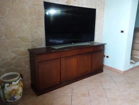 Credenza da 205 cm classica in legno noce lucido 205 x 42