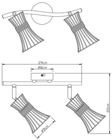 Globo 54814-2 - Luce Spot PURRA 2xE14/40W/230V