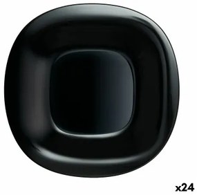 Piatto da pranzo Luminarc Carine Negro Nero Vetro Ø 26 cm (24 Unità)