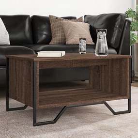 Tavolino Da Salotto Rovere Marrone 75x51x40cm Legno Multistrato /
