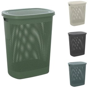 Portabiancheria con coperchio in plastica verde salvia 58 lt Kamala