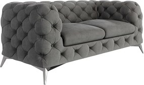 Divano grigio con rivestimento in velluto 185 cm Chelsea – Ropez