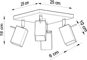 Lampada da soffitto 4xGU10 MERIDA 4 Orientabile in Acciaio