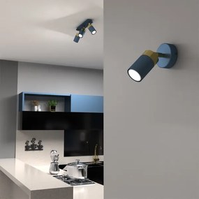 Applique a spot da parete JOKER 1xGU10/25W/230V blu/oro