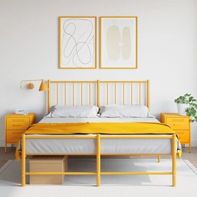 Comodini 2 Pz Giallo Senape 36x39x50,5 Cm İn Acciaio /