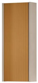 Pensile bagno Niwa laccato opaco sabbia con vetro senape, 1 anta apertura da sinistra P 17 x L 30 x H 78.5 cm