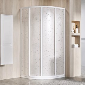 Ravak Supernova box doccia 80x80 cm semicircolare bianco lucida/polistirene 3114O10211