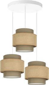 Brilagi - Lampadario sospeso con cavo RESNA 3xE27/60W/230V Ø 45 cm marrone/beige