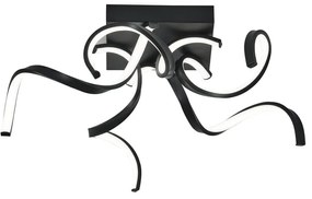 Plafoniera LED Wendy Ø 57 cm nero IP20 bianco naturale NOVECENTO