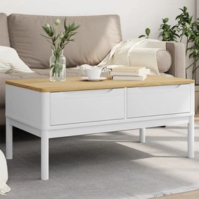 Tavolino floro bianco 99x55,5x45 cm in legno di pino