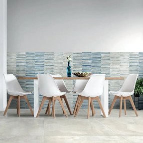 Piastrella da pavimento e rivestimento interno 60 x 120 cm Sp. 9.5 mm rettificato Linee decoro in gres porcellanato opaco blu traffico medio forte (pei 3/5) R9