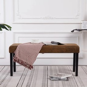Panca 106 Cm Marrone İn Pelle Scamosciata Artificiale /