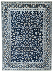 Kashan Tappeto 400 x 300 Blu (Iran) Annodato A Mano