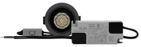 Faro da Incasso Nero 8W, Foro Ø55mm, CCT, 15°-55° con driver Philips Colore Bianco Variabile CCT