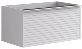 Mobile da bagno sospeso sotto lavabo L 80 x H 40 x P 45.5 cm bianco laccato opaco, 2 cassetti Pixel stripes