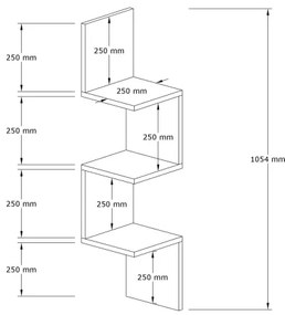Mensola angolare ZIKZAK 105,5x25 cm marrone