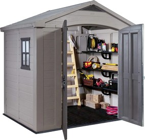Casetta da Giardino Porta Attrezzi 256,5x182x243 cmin Resina Keter Factor 8x6 Beige...