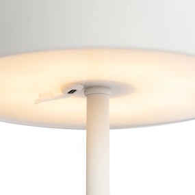 Lampada da tavolo da esterno bianca ricaricabile dimmerabile a 3 livelli - Keira