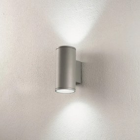 Applique per esterni 9x12 cm JUBO in alluminio Silver con diffusore in vetro