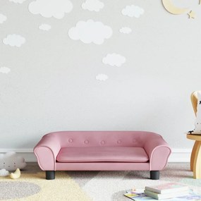 Divano Per Bambini Rosa 70x45x26 Cm İn Velluto /