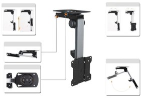 MK FLORIA MKF-17DS220 - Supporto a soffitto per TV da 46" nero