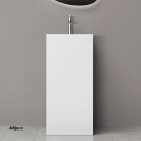 Lavabo Freestanding Quadrato "Zuri One" In ArtStone Finitura Bianco Opaco