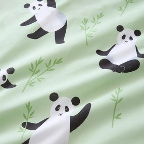 Biancheria da letto per bambini verde per letto matrimoniale 200x200 cm Panda Paws – Catherine Lansfield