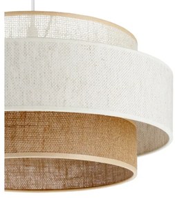 Lampada a sospensione BOHO su cavo 1xE27/60W/230V Ø 40 cm bianco/iuta