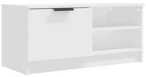 Mobile Porta TV Bianco 80x35x36,5 cm in Legno Multistrato