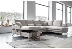 Divano letto angolare beige (angolo destro/"U") Charming Charlie - Miuform