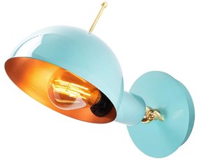 Lampada da parete in azzurro e bronzo ø 15 cm Sivani - Opviq lights