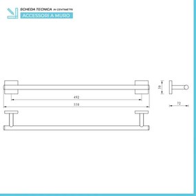 Set accessori a muro 5 pezzi in acciaio cromato e viti incluse Easy
