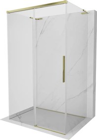 Mexen Rox-3S L cabina doccia a 3 lati scorrevole 100 x 70 cm, trasparente, oro - 8C2L-100-070-50-00-3S