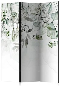 Paravento design Natura nebbiosa - verde (3 pezzi) - composizione su bianco