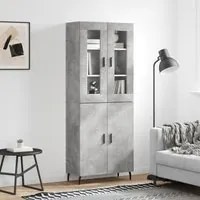 Credenza Grigio Cemento 69,5x34x180 cm in Legno Multistrato 3198229