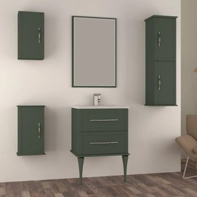 Mobile da bagno sotto lavabo BADEN HAUS TIFFANY verde laccato opaco L 64 x H 55 x P 46 cm 2 cassetti, lavabo non incluso