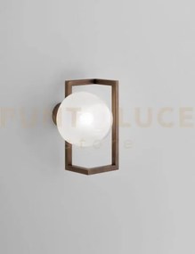Globose applique a parete bianco sfumato bronzo opaco 1 luce attacc...