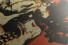 Stampa su tela – Japandi scheletro con sigaretta