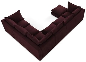 Divano angolare burgundy (con penisola a destra/a U) Manao – Makamii