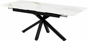 Tavolo Da Pranzo Allungabile 90x160-240 Cm Effetto Marmo Calacatta