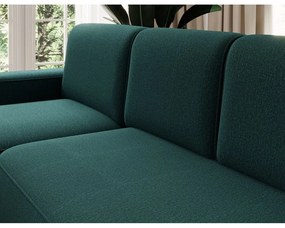 Divano angolare verde allungabile/con contenitore (con penisola a sinistra/con chaise lounge) e rivestimento in ciniglia Aurumm – ELTAP