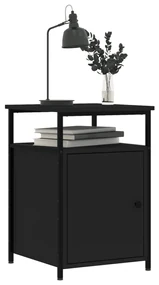 Comodini 2 pz neri 40x42x60 cm in legno multistrato