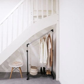 Appendiabiti mobile telescopico in metallo nero Under Stairs - Compactor